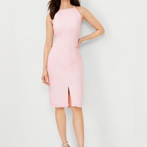 NEW Linen Blend Halter Sheath Dress